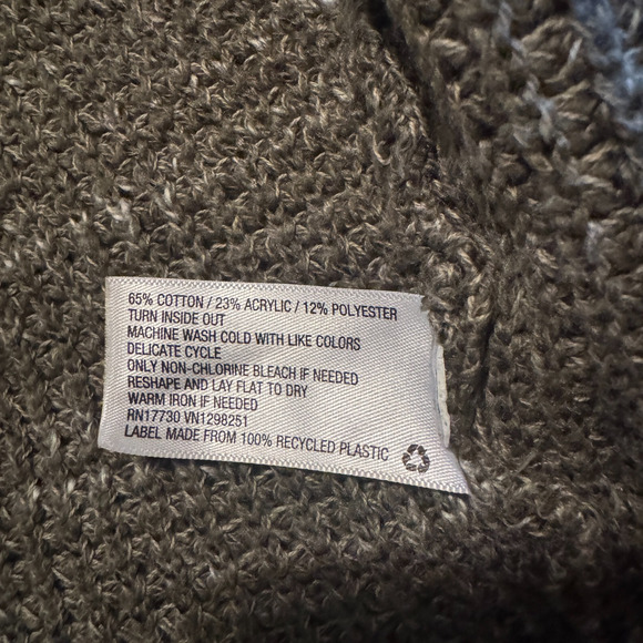 Universal Thread Cardigan olive green waffle knit boxy open front pockets sz M - Picture 8 of 10